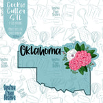 Floral State of Oklahoma Cookie Cutter STL Files for 3D Printing with Matching Printable PNG Images for Edible Ink Printers Including Eddie