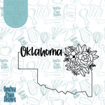 Floral State of Oklahoma Cookie Cutter STL Files for 3D Printing with Matching Printable PNG Images for Edible Ink Printers Including Eddie