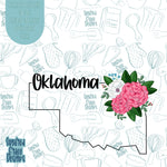 Floral State of Oklahoma Cookie Cutter STL Files for 3D Printing with Matching Printable PNG Images for Edible Ink Printers Including Eddie