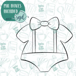 Baby Onesie with Bow Cookie Cutter with Matching Printable PNG Images for Edible Ink Printers Including Eddie