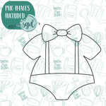 Baby Onesie with Bow Cookie Cutter with Matching Printable PNG Images for Edible Ink Printers Including Eddie