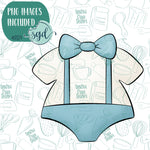 Baby Onesie with Bow Cookie Cutter with Matching Printable PNG Images for Edible Ink Printers Including Eddie