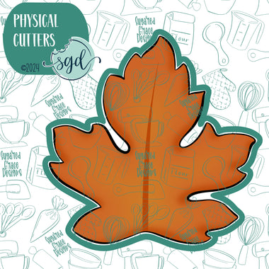 Orange Leaf Cookie Cutter with PNG Images to Match - Hand Drawn Graphics for Edible Ink Printers - Fall Autumn Cookie Ideas for Bakers