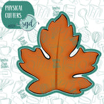 Orange Leaf Cookie Cutter with PNG Images to Match - Hand Drawn Graphics for Edible Ink Printers - Fall Autumn Cookie Ideas for Bakers