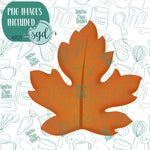 Orange Leaf Cookie Cutter with PNG Images to Match - Hand Drawn Graphics for Edible Ink Printers - Fall Autumn Cookie Ideas for Bakers