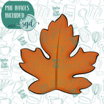 Orange Leaf Cookie Cutter with PNG Images to Match - Hand Drawn Graphics for Edible Ink Printers - Fall Autumn Cookie Ideas for Bakers