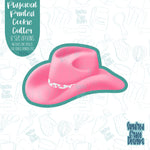 Pink Cowgirl Hat Cookie Cutter with png image for edible printers including Eddie