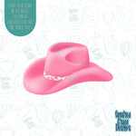 Pink Cowgirl Hat Cookie Cutter with png image for edible printers including Eddie