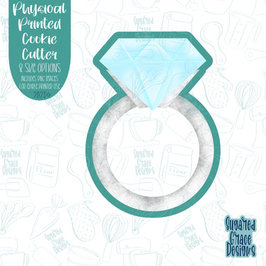 Diamond Ring Cookie Cutter with png image for edible printers including Eddie