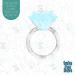 Diamond Ring Cookie Cutter with png image for edible printers including Eddie