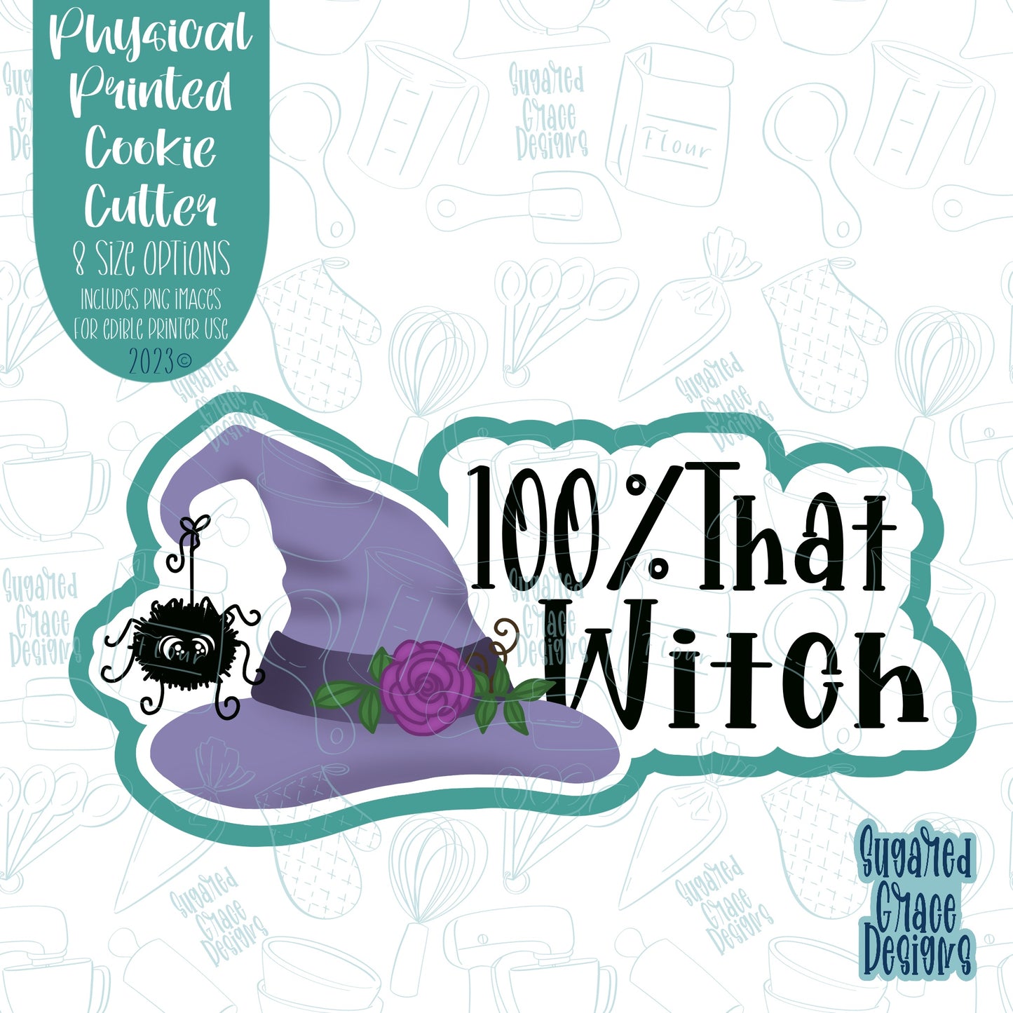 100% That Witch Cookie Cutter with Matching Printable PNG Images for Edible Ink Printers Including Eddie