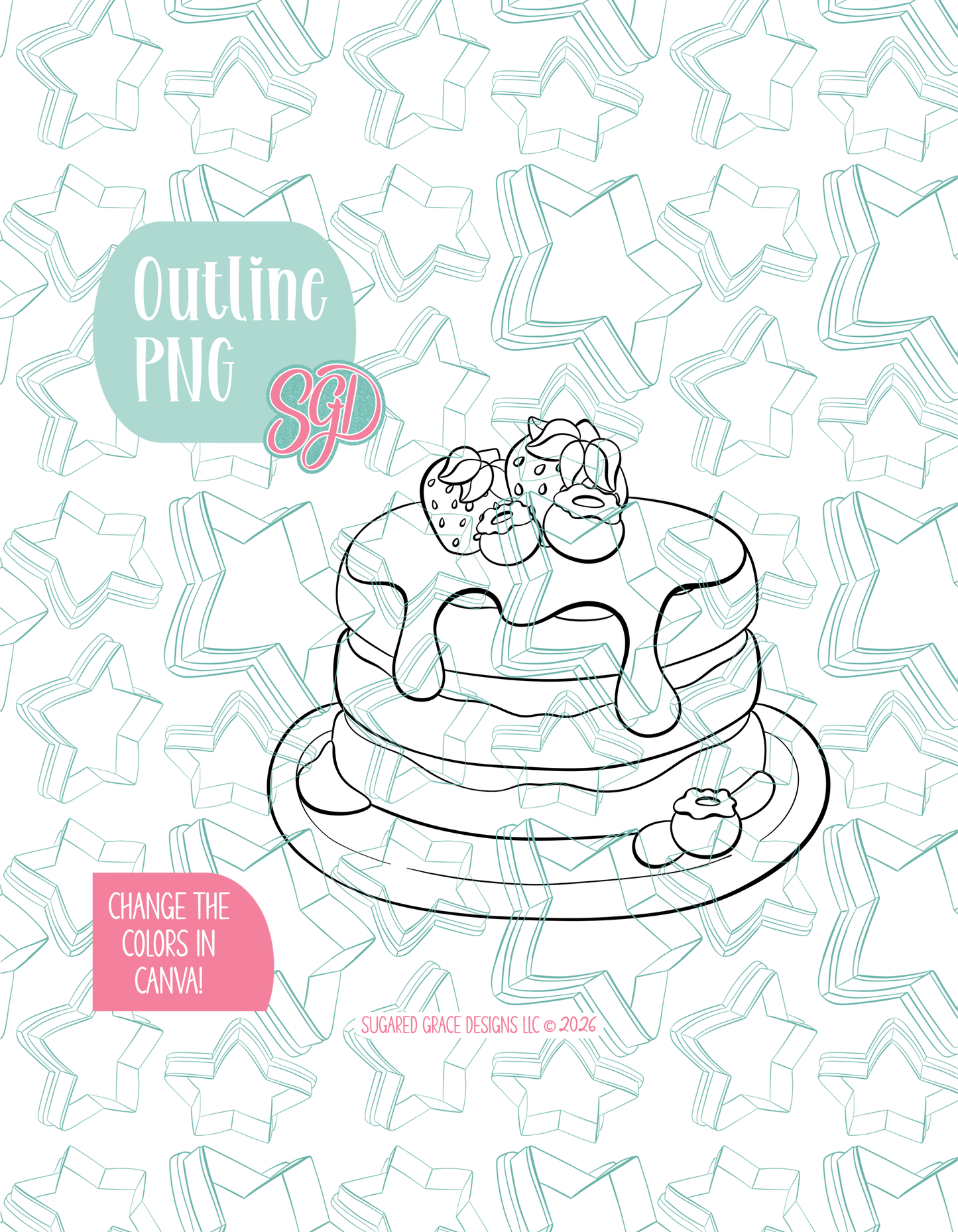 Pancakes Cookie Cutter STL and PNG set