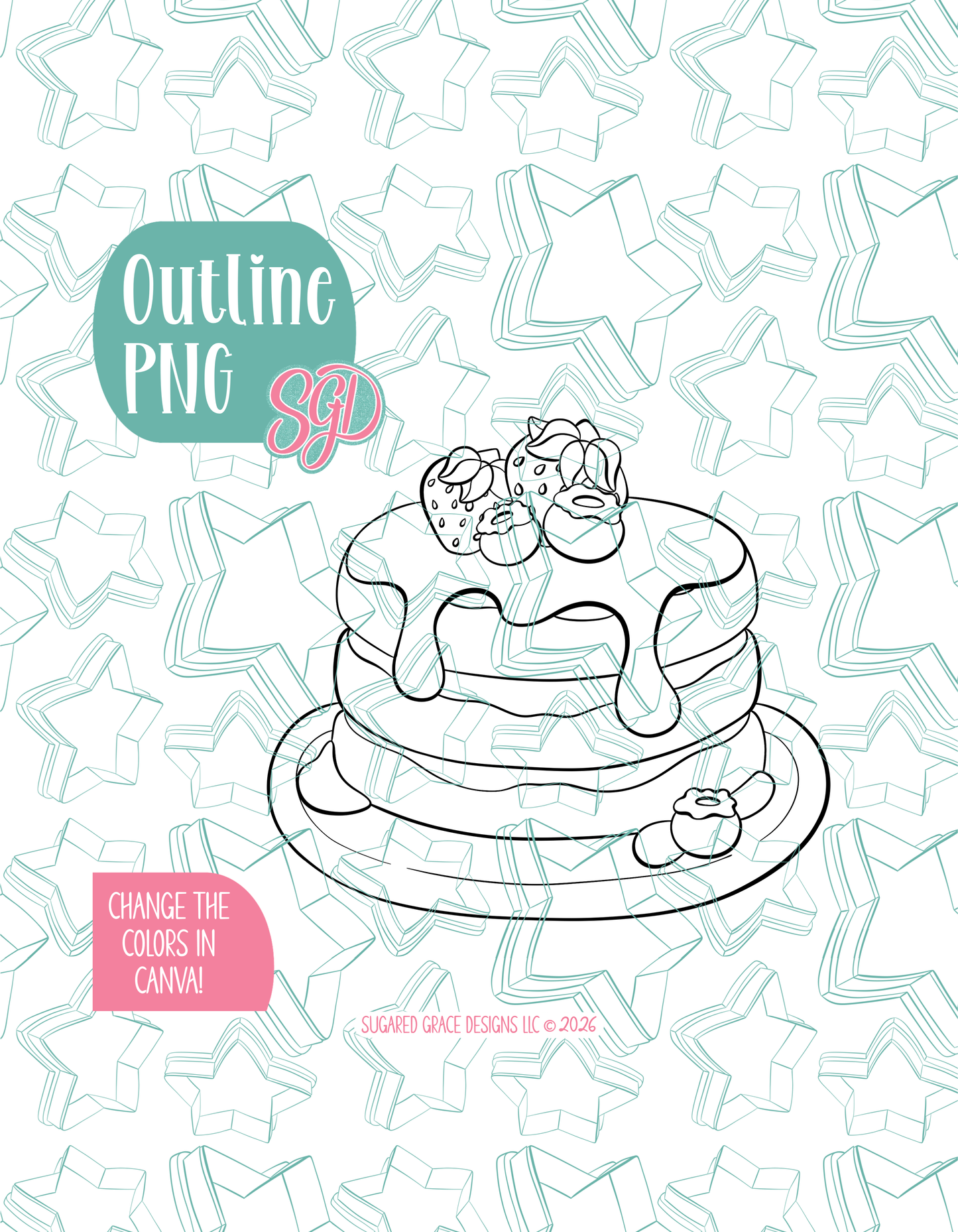 Pancakes Cookie Cutter with matching PNG