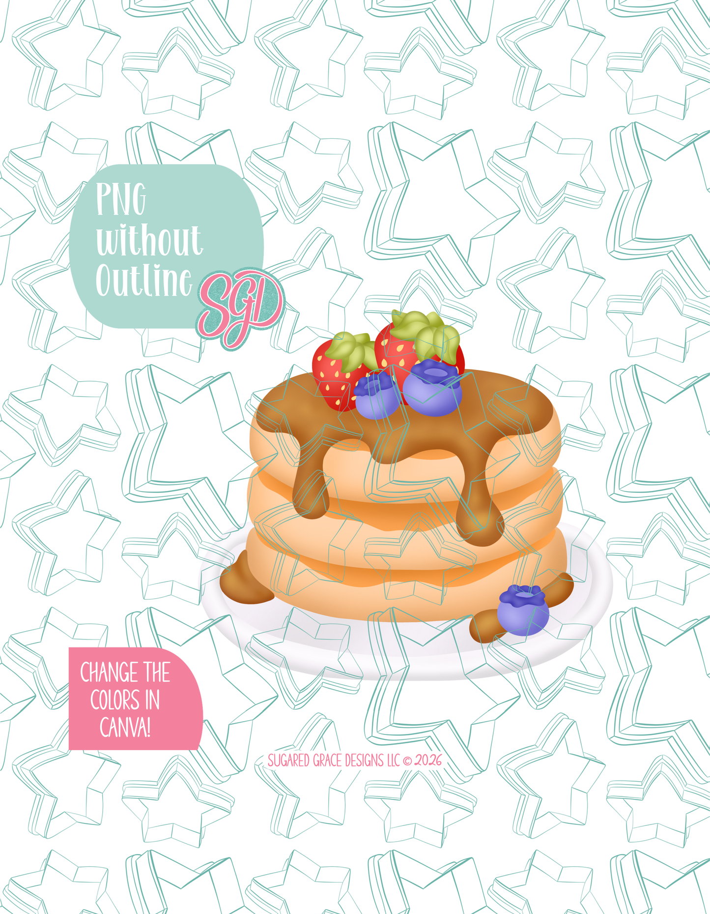 Pancakes Cookie Cutter STL and PNG set