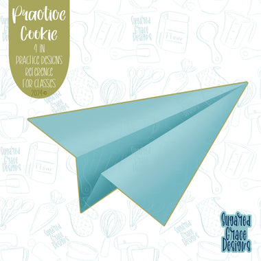 Paper Airplane Practice Cookie for Perfecting Sugar Cookie Decorating Skills