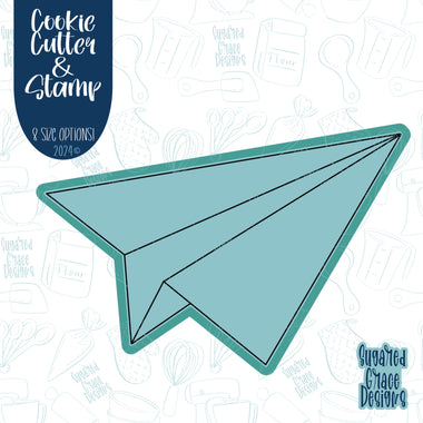 Paper Airplane Cookie Cutter and Matching Stamp for Fondant Decorating