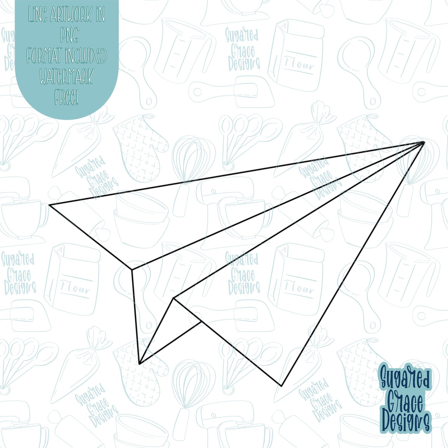 Paper Airplane Cookie Cutter With Matching PNG Images for Edible Ink Printers Including Eddie