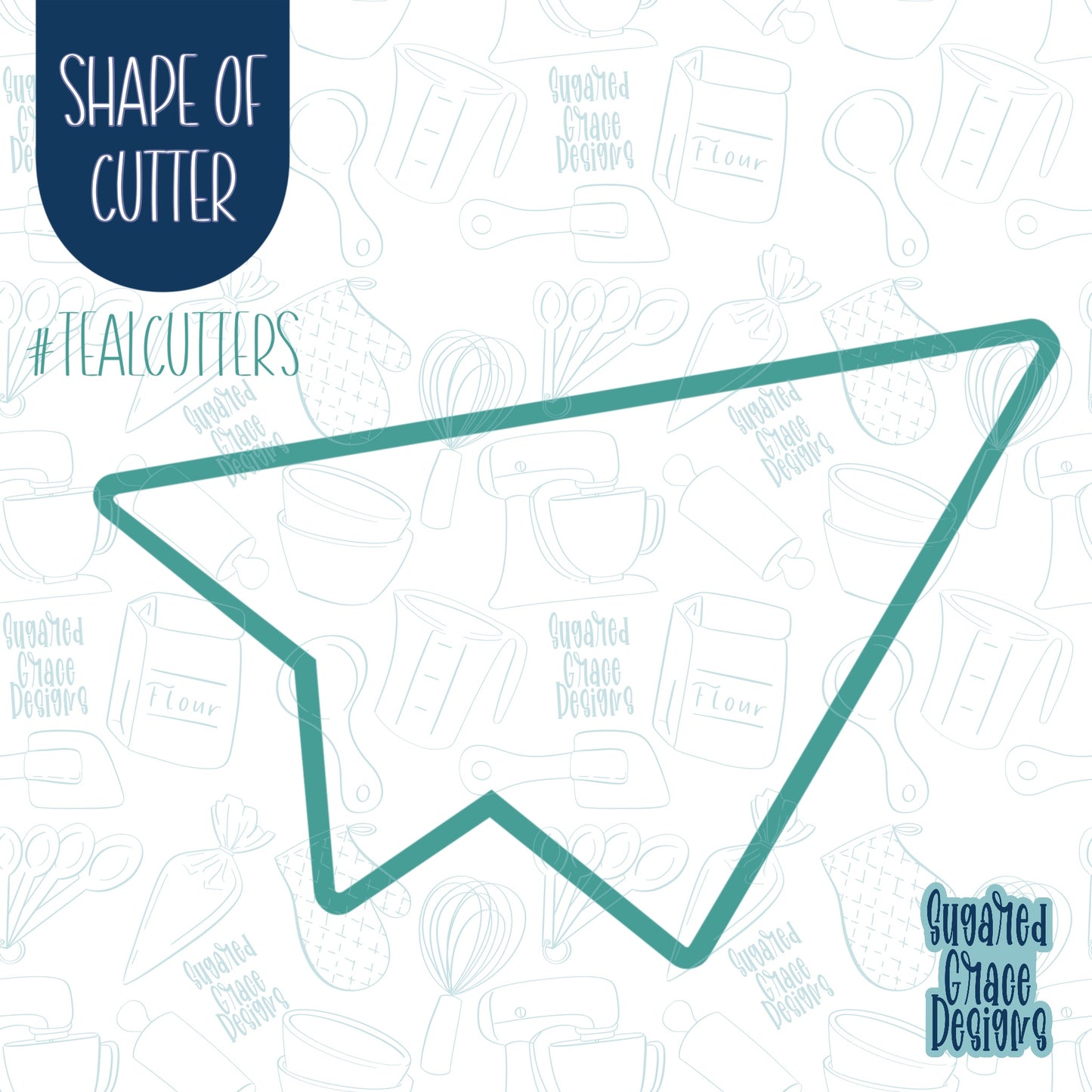 Paper Airplane Cookie Cutter and Matching Stamp for Fondant Decorating