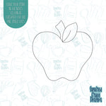 Apple cookie cutter with png image for edible printers including Eddie