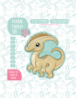 Yellow Parasaur Dinosaur Cookie Cutter STL File with PNG Images to Match - For 3D Printing and Edible Ink Printers