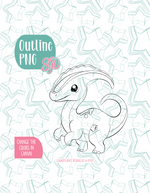 Yellow Parasaurolophus Dinosaur Cookie Cutter with PNG Images to Match - Hand Drawn Graphics for Edible Ink Printers