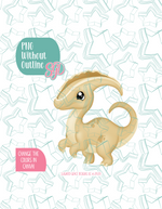 Yellow Parasaurolophus Dinosaur Cookie Cutter with PNG Images to Match - Hand Drawn Graphics for Edible Ink Printers