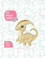 Yellow Parasaur Dinosaur PNG Image Set for Edible Ink Printers - Hand Drawn Editable Graphic