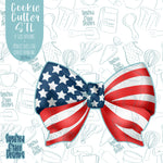 4th of July Patriotic Bow Cookie Cutter STL Files for 3D Printing with Matching Printable PNG Images for Edible Ink Printers Including Eddie