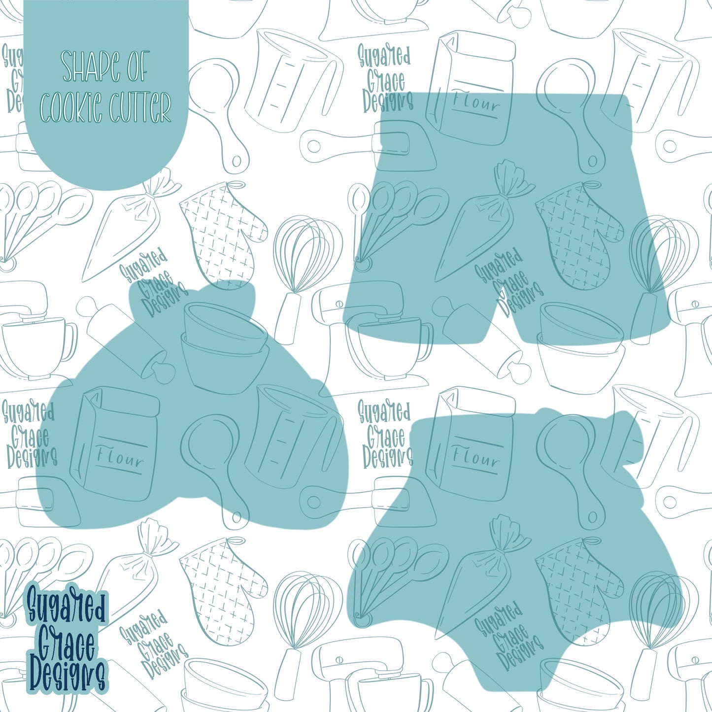 4th of July Patriotic Swim Wear Cookie Cutter STL File Set for 3D Printing with Matching Printable PNG Images for Edible Ink Printers Including Eddie