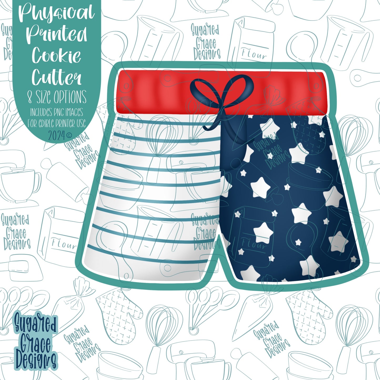 4th of July Patriotic Swim Trunks Cookie Cutter with Matching Printable PNG Images for Edible Ink Printers Including Eddie