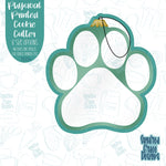 Paw ornament cookie cutter with png images for edible ink printers including Eddie