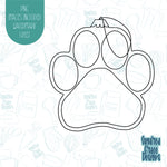 Paw ornament cookie cutter with png images for edible ink printers including Eddie