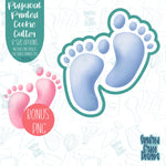 Baby Feet cookie cutter with png image for edible printers including Eddie