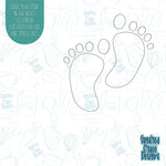 Baby Feet cookie cutter with png image for edible printers including Eddie