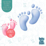 Baby Feet cookie cutter with png image for edible printers including Eddie