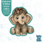 Baby mammoth cookie cutter with png image for edible printers including Eddie