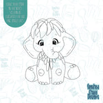 Baby mammoth cookie cutter with png image for edible printers including Eddie