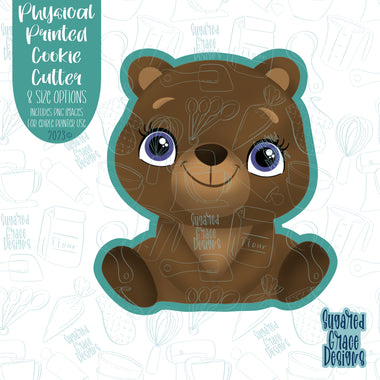 Teddy bear cookie cutter with png images for edible printers including Eddie