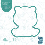 Teddy bear cookie cutter with png images for edible printers including Eddie