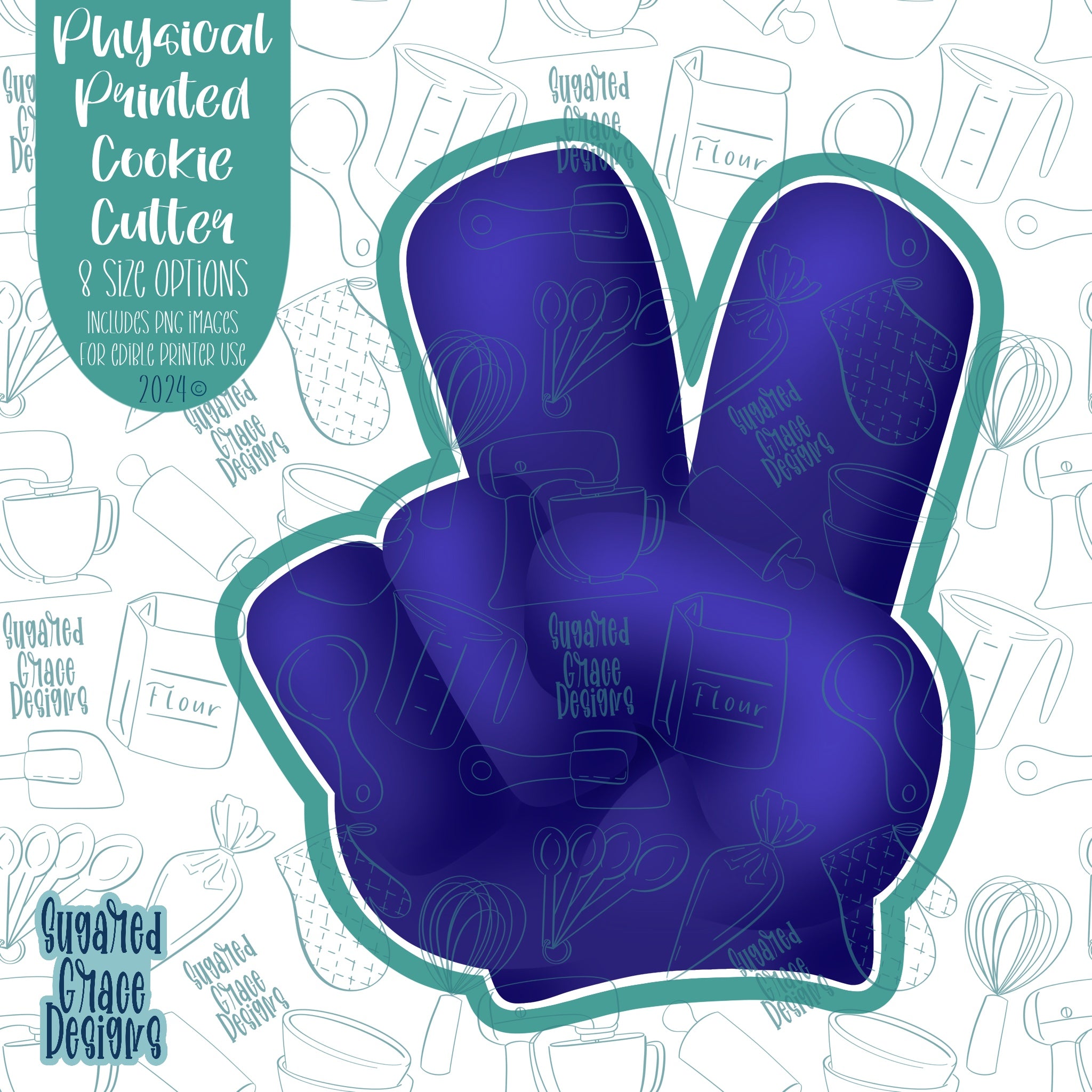 Peace Wave Hand Sign cookie Cutter with Matching Printable PNG Images ...