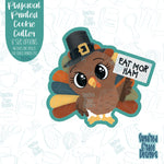 Eat More Ham Thanksgiving Pilgrim Turkey cookie cutter with png image for edible printers including Eddie