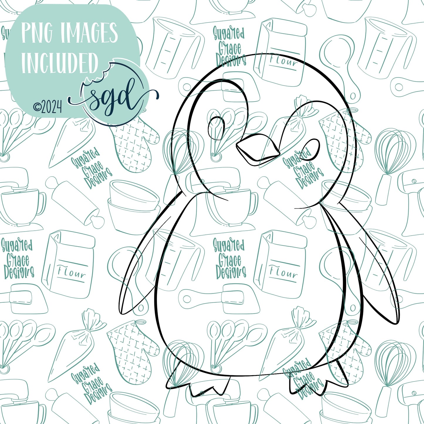 Penguin Cookie Cutter STL Files with PNG Images to Match - For 3D Printing and Edible Ink Printers