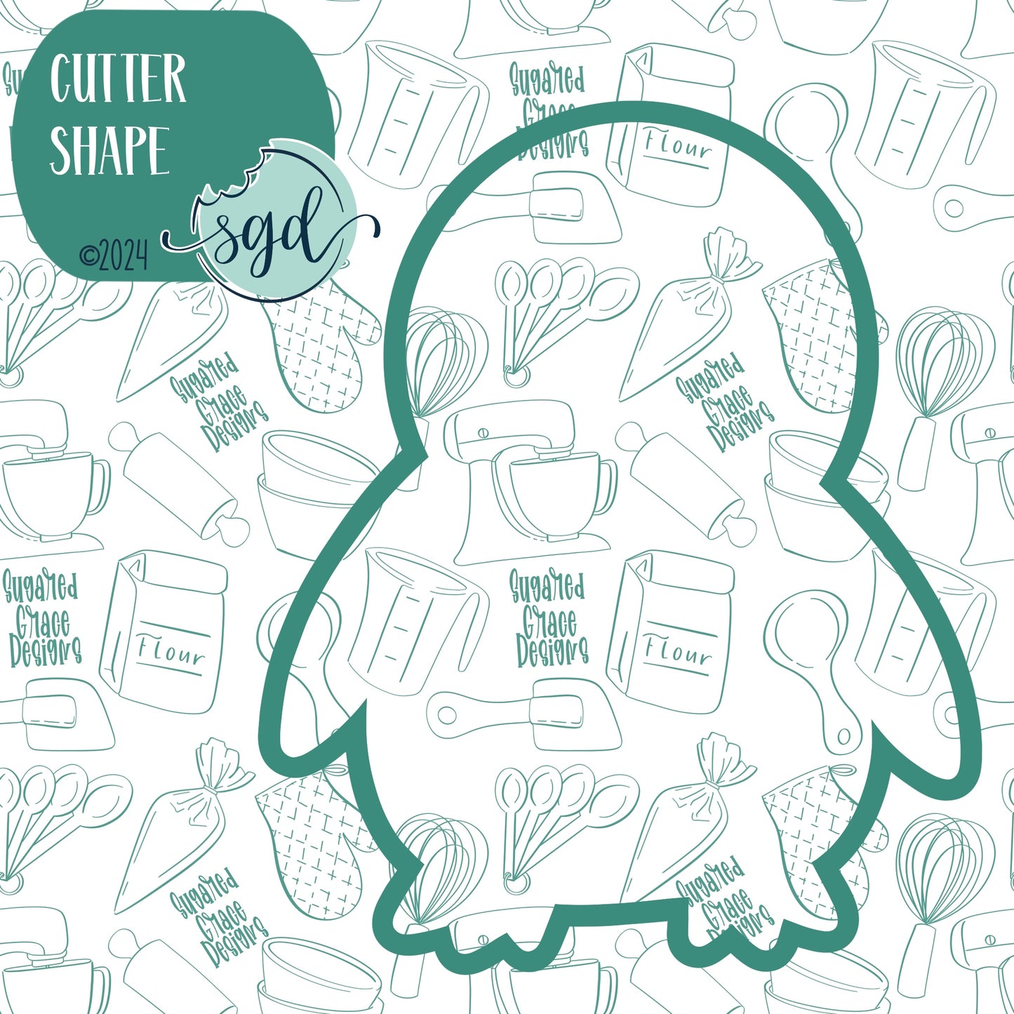 Full Body Arctic Penguin Cookie Cutter with PNG Images to Match - Hand Drawn Graphics for Edible Ink Printers - Winter Cookie Ideas for Bakers