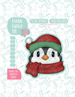Christmas Penguin Cookie Cutter STL File with PNG Images to Match - For 3D Printing and Edible Ink Printers