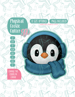 Winter Penguin Cookie Cutter with PNG Images to Match - Hand Drawn Graphics for Edible Ink Printers