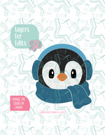Winter Penguin Cookie Cutter STL File with PNG Images to Match - For 3D Printing and Edible Ink Printers