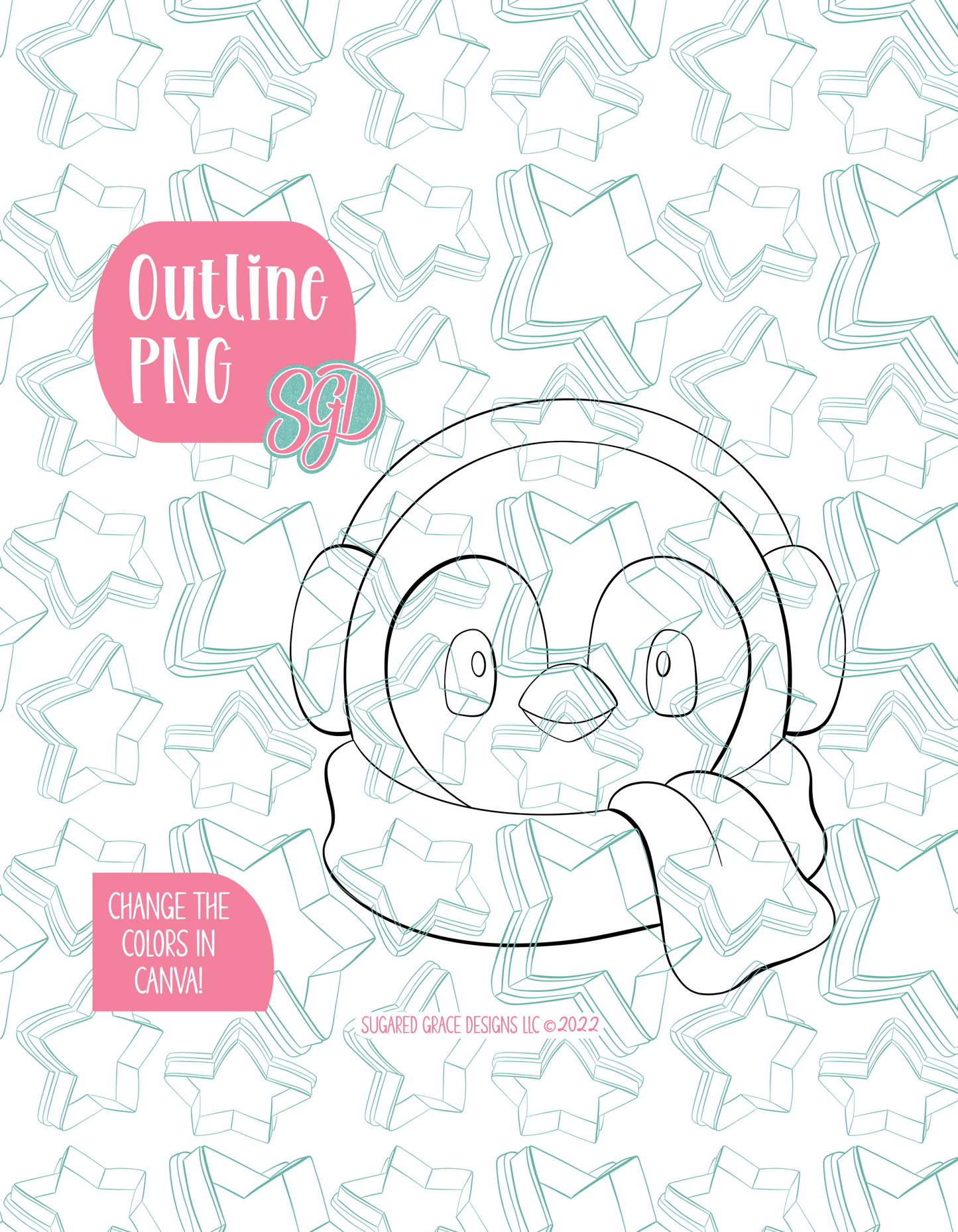 Winter Penguin PNG Image Set for Edible Ink Printers - Hand Drawn Editable Graphics