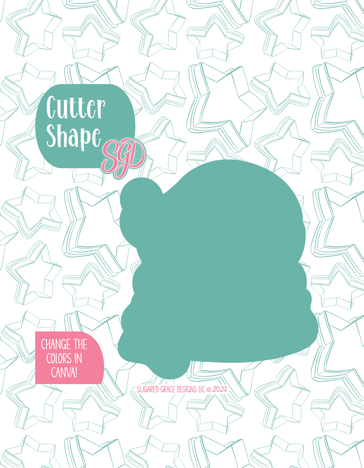 Christmas Penguin Cookie Cutter with PNG Images to Match - Hand Drawn Graphics for Edible Ink Printers