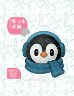 Winter Penguin PNG Image Set for Edible Ink Printers - Hand Drawn Editable Graphics