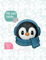 Winter Penguin Cookie Cutter with PNG Images to Match - Hand Drawn Graphics for Edible Ink Printers